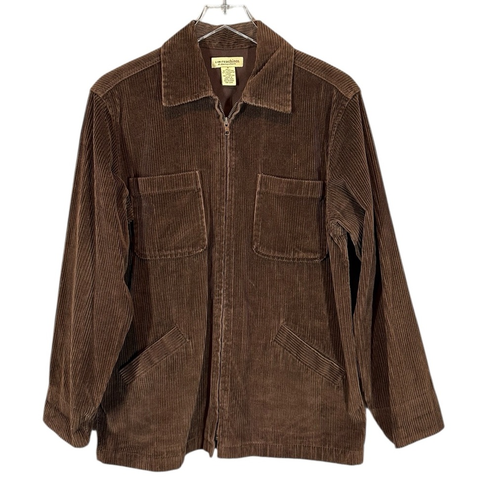 VINTAGE LIMITED CHICOS Women's Medium Brown Corduroy Full Zip barn Jacket